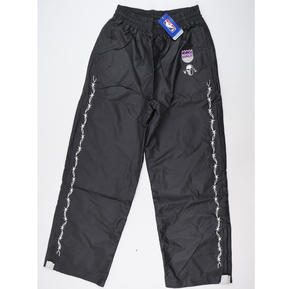 Warren Lotas NBA Sacramento Kings Track Pants Black Barbed Wire Small NWT